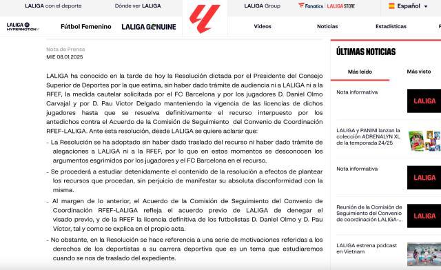 赛事竞猜-奥尔莫获临时注册 西甲回应：完全不同意这一决议